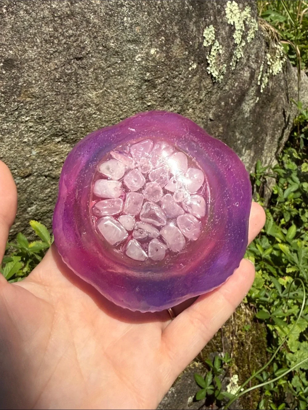 Pink Lotus-Shaped resin candle holder